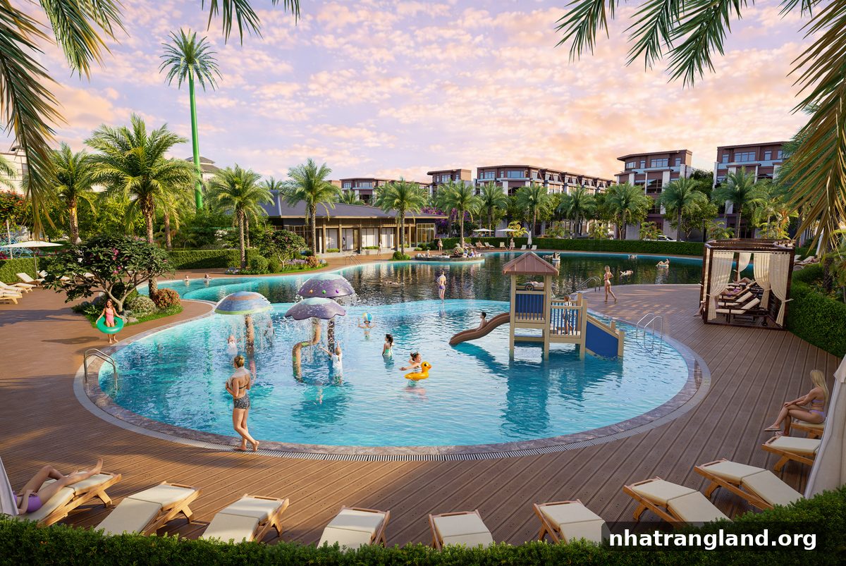 Hồ bơi và công viên điểm nhấn Vinhomes Pearl Bay