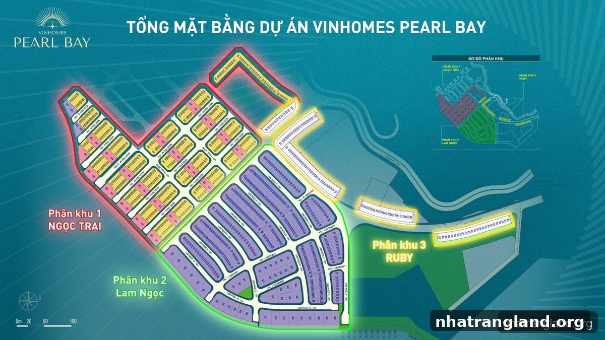 Mặt bằng tổng thể quy hoạch Vinhomes Pearl Bay Nha Trang 33.8ha