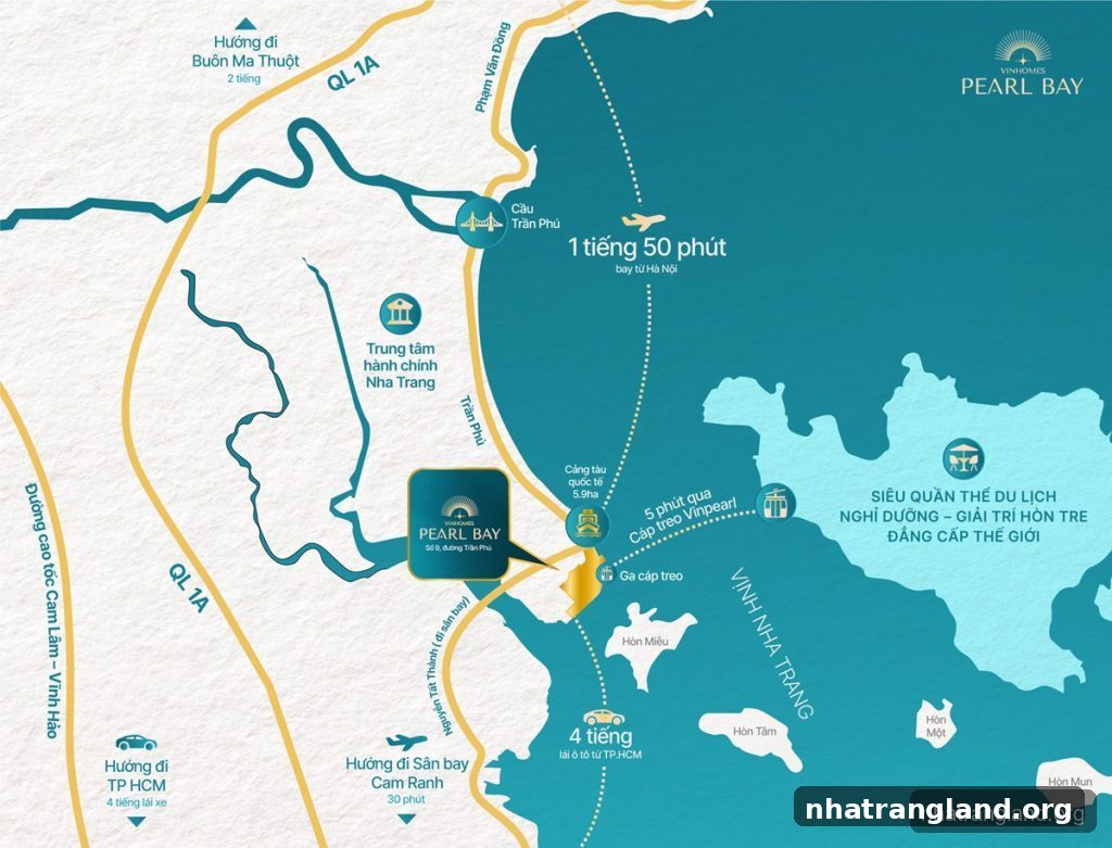 Bản đồ vị trí dự án Vinhomes Pearl Bay Nha Trang trên đường Trần Phú