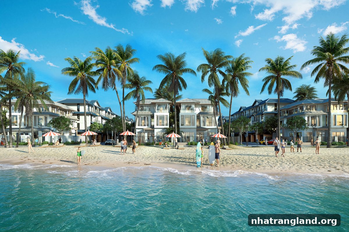 Bãi biển riêng dành cho cư dân nhà phố ven biển Vinhomes Pearl Bay