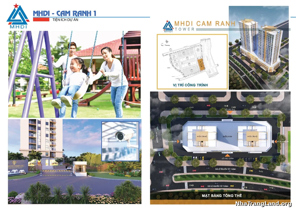 Tiện ích dự án MHDI Cam Ranh — sân chơi trẻ em, an ninh 24/7, mặt bằng tổng thể