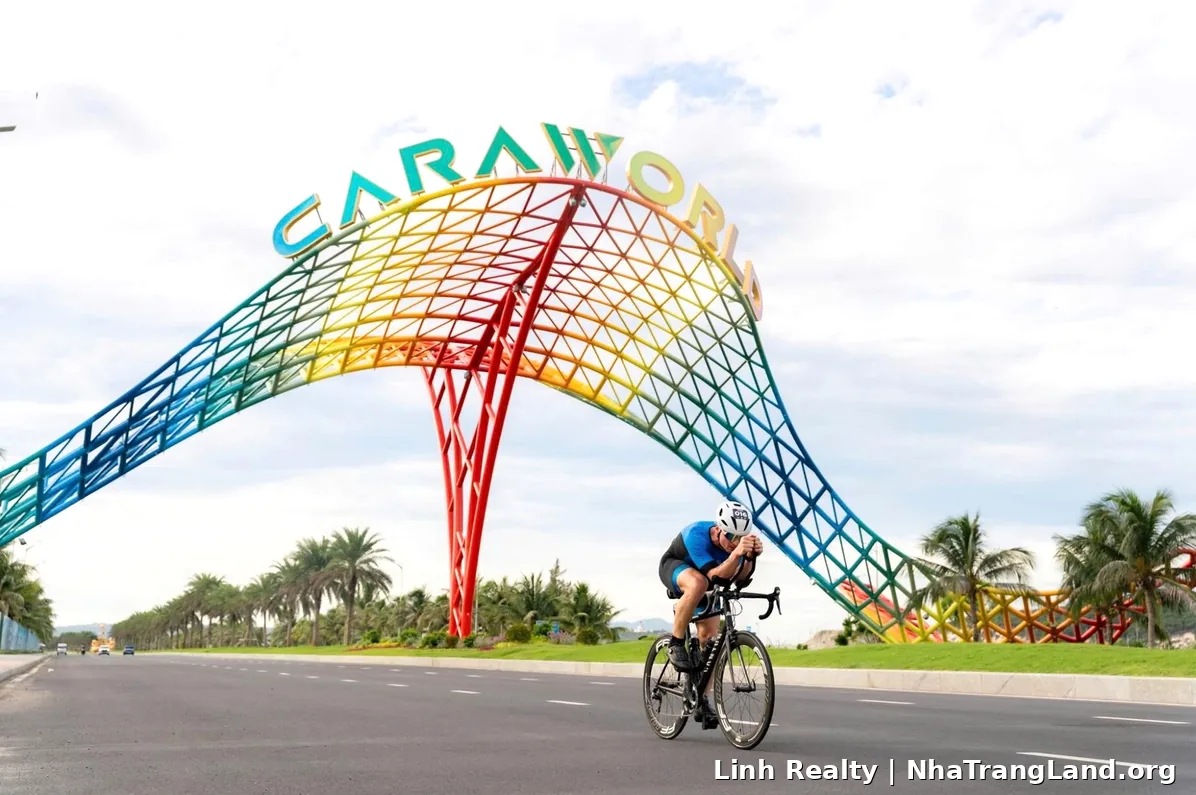 Cổng chào CaraWorld Cam Ranh đã hoàn thiện