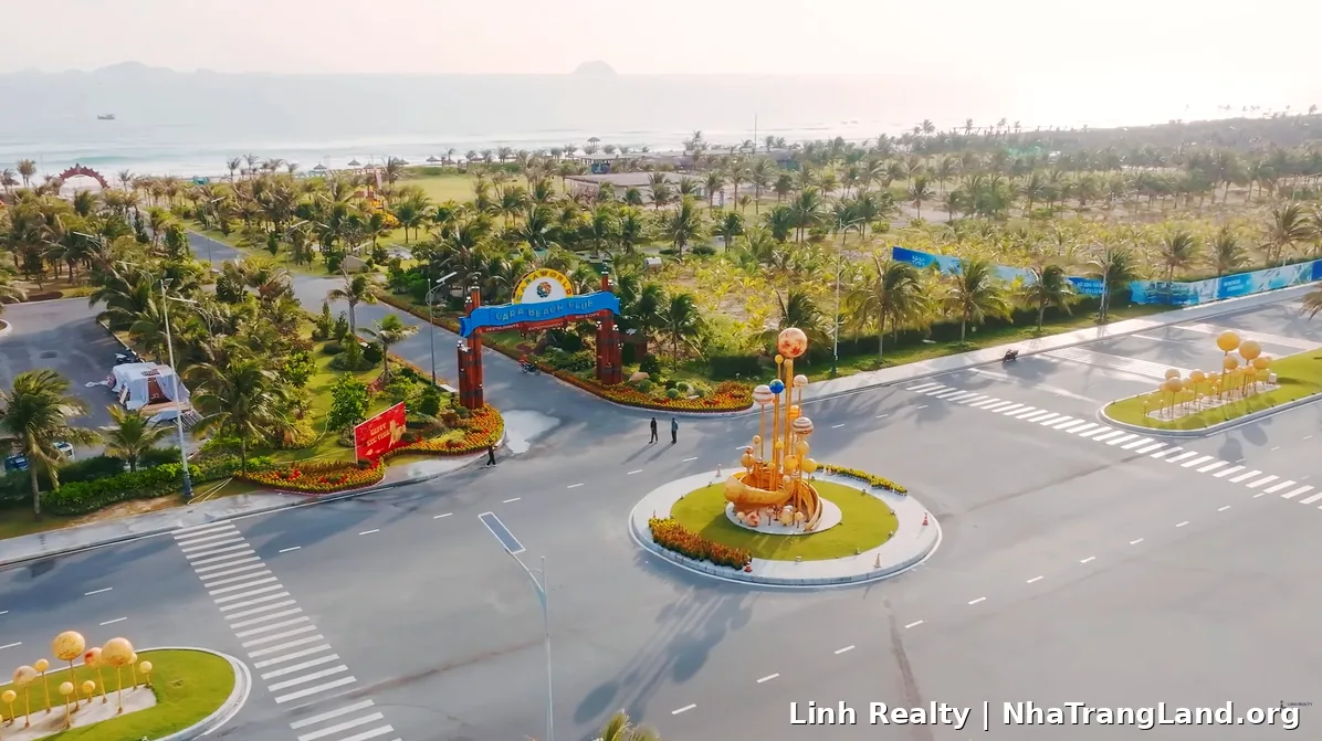Vòng xoay Cara Beach Club CaraWorld Cam Ranh nhìn từ trên cao