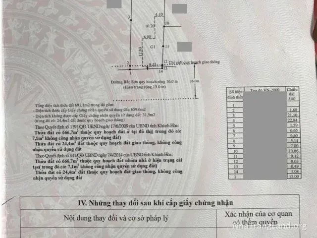 Sơ đồ thửa đất trên giấy chứng nhận, đã che số thửa liền kề và tọa độ — ảnh 5