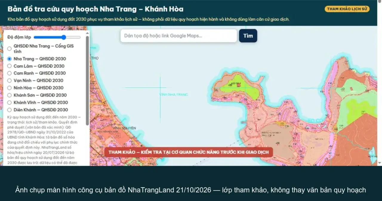 Tra cứu quy hoạch đất Nha Trang, Cam Ranh 2026: 4 cách, tin được đến đâu