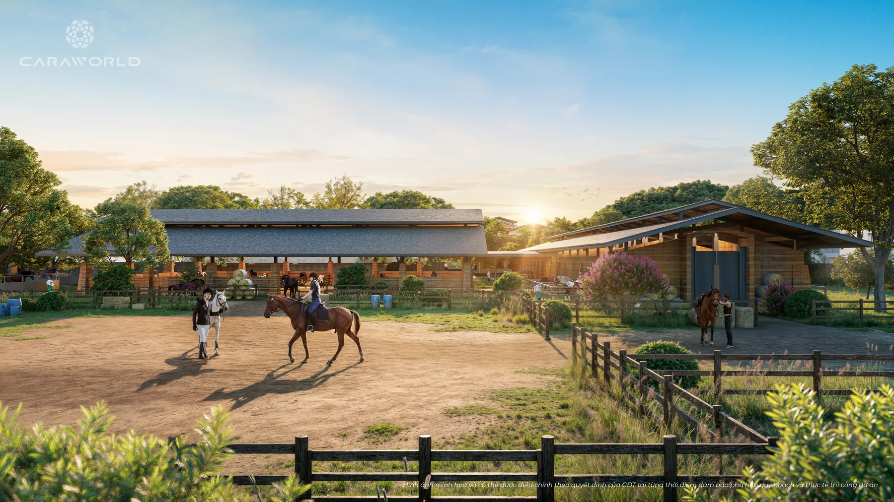 Phối cảnh Câu lạc bộ Cưỡi ngựa Equestrian tại đại đô thị CaraWorld Cam Ranh