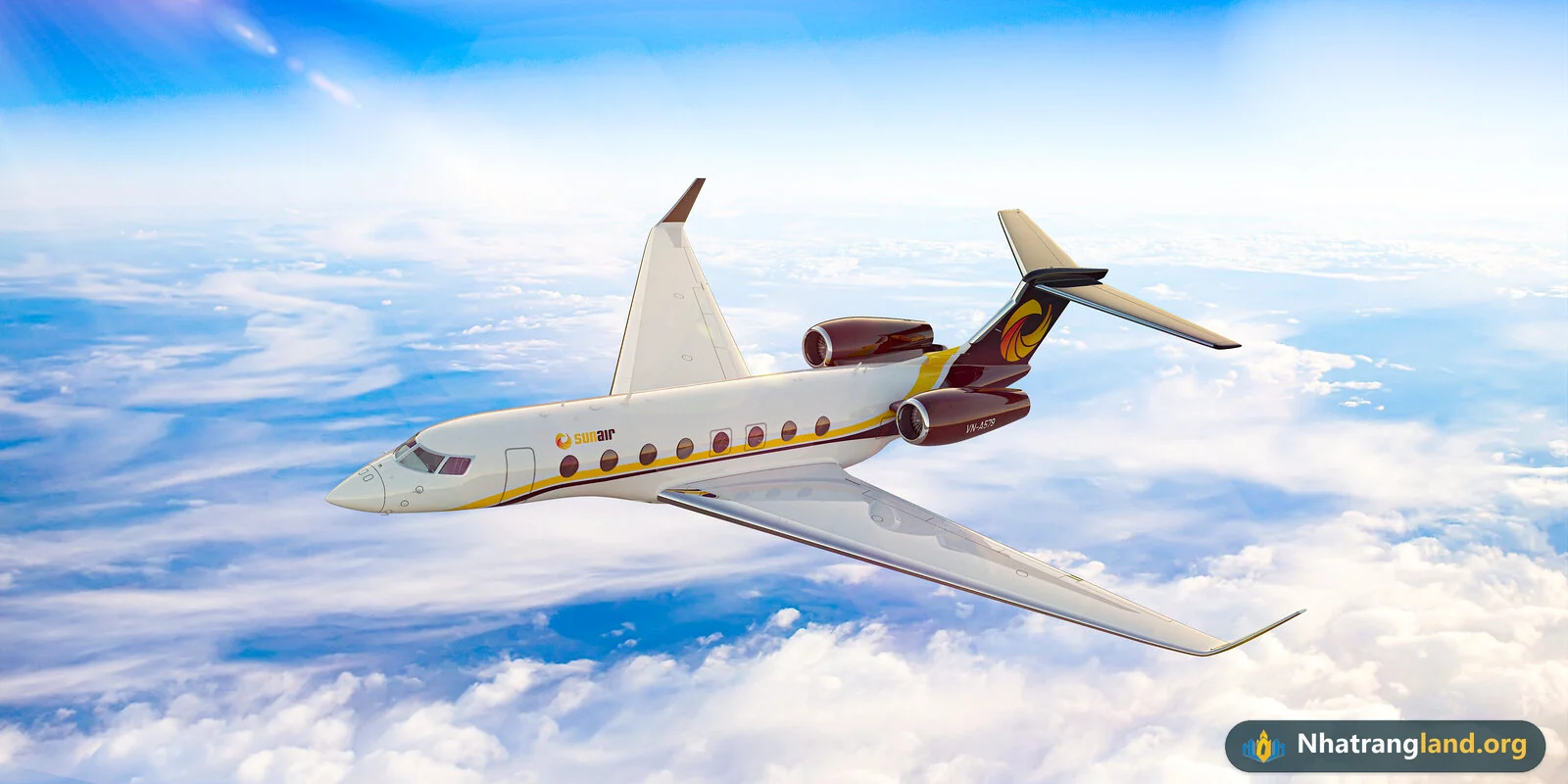 Chuyên cơ phản lực thương gia hạng sang Sun Air phục vụ tệp khách thượng lưu trong hệ sinh thái Sun Group