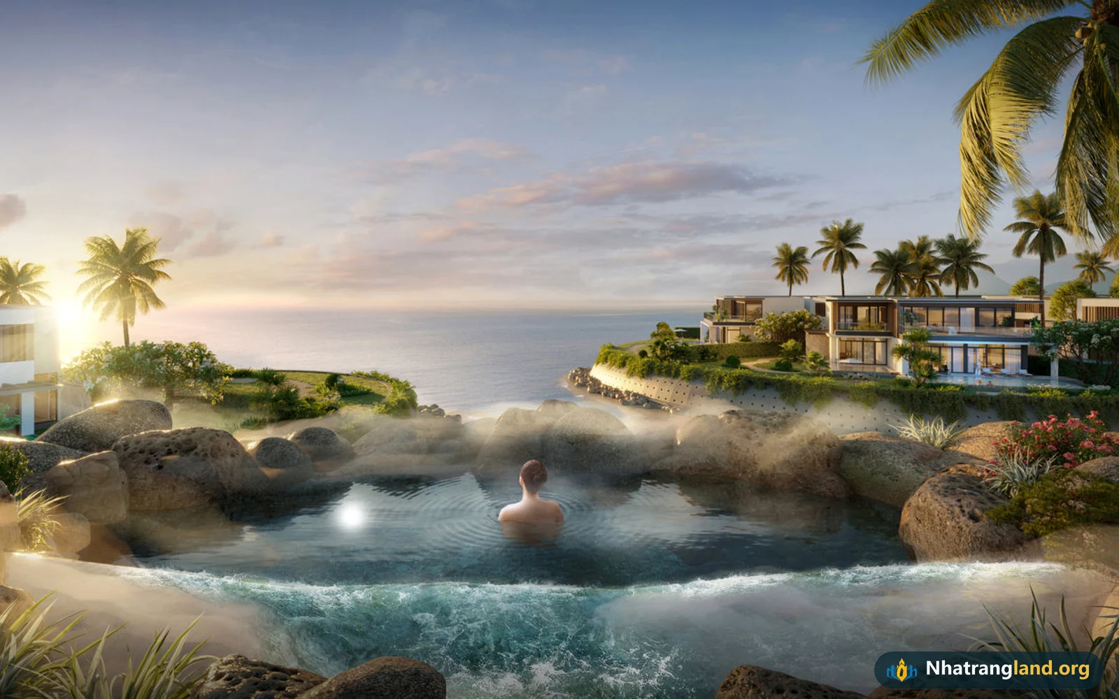 Hồ kho&aacute;ng n&oacute;ng Lagoon mặt biển rộng 4000m2 tại khu nghỉ dưỡng 6 sao Gran Meli&aacute; Libera Nha Trang