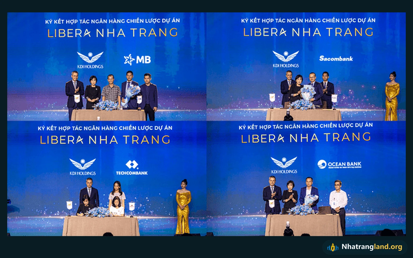 Lễ k&yacute; kết hợp t&aacute;c giữa KDI Holdings v&agrave; 4 ng&acirc;n h&agrave;ng chiến lược Techcombank Sacombank MB v&agrave; OceanBank MBV