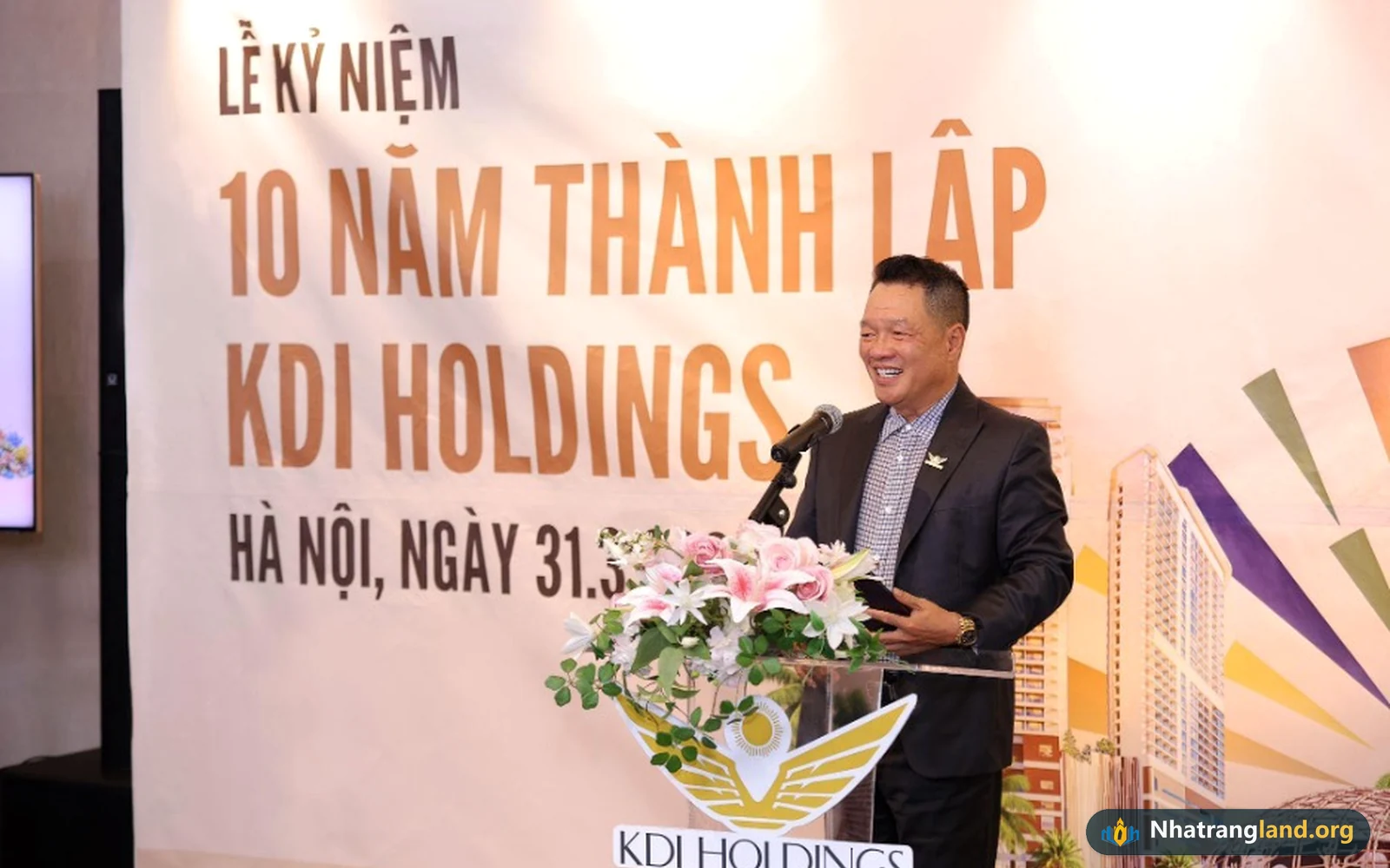 &Ocirc;ng Kiều Hữu Dũng Chủ tịch HĐQT KDI Holdings ph&aacute;t biểu tại lễ kỷ niệm 10 năm th&agrave;nh lập tập đo&agrave;n năm 2026