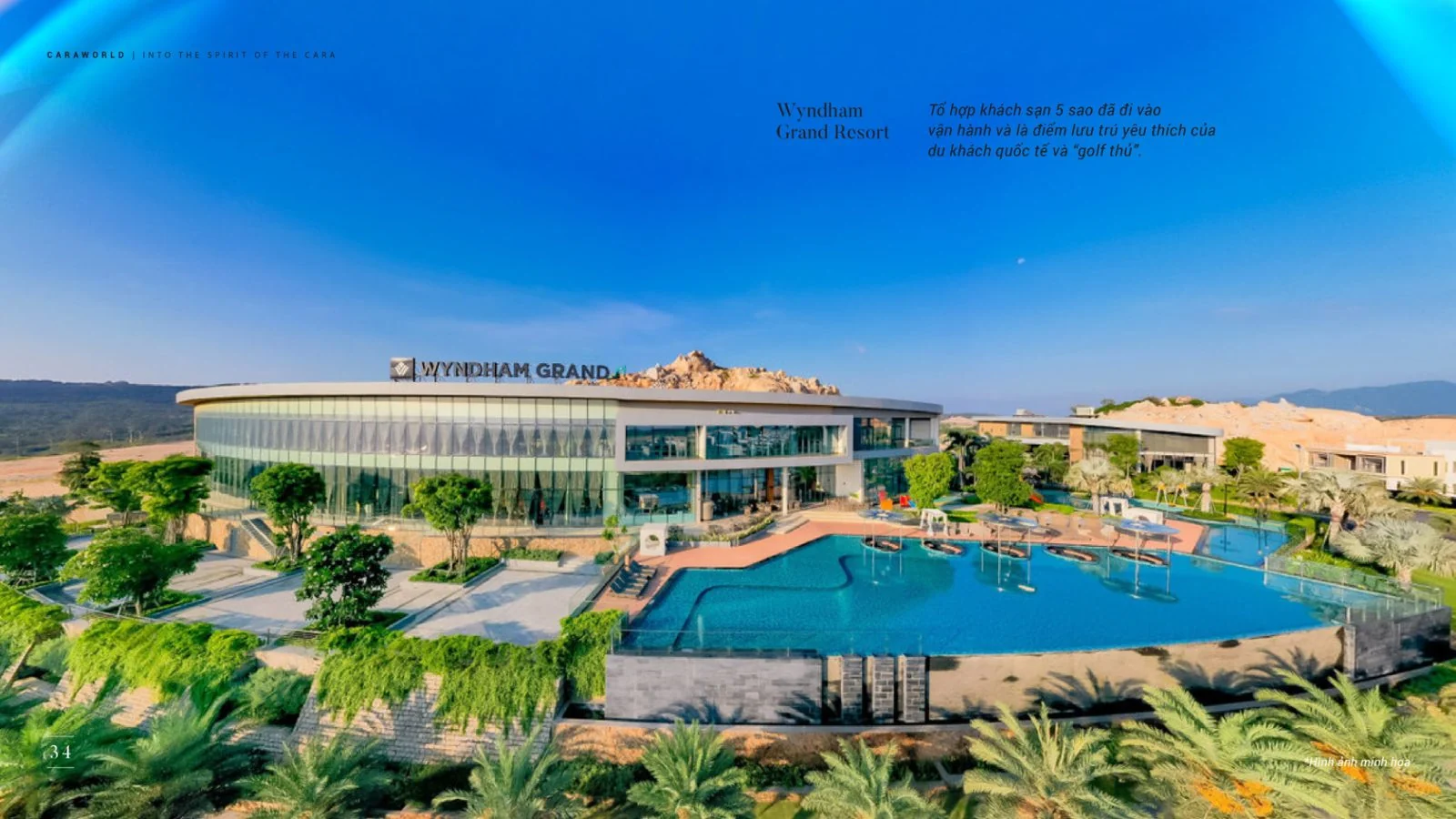 Kh&aacute;ch sạn 5 sao Wyndham Grand KN Paradise Cam Ranh v&agrave; hồ bơi thực tế đang vận h&agrave;nh
