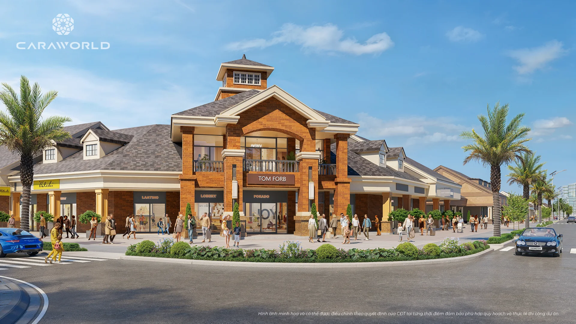 Phối cảnh kh&ocirc;ng gian mua sắm L&agrave;ng Outlet Village 6,4 ha (#20) c&aacute;ch S&acirc;n bay Cam Ranh 5 ph&uacute;t