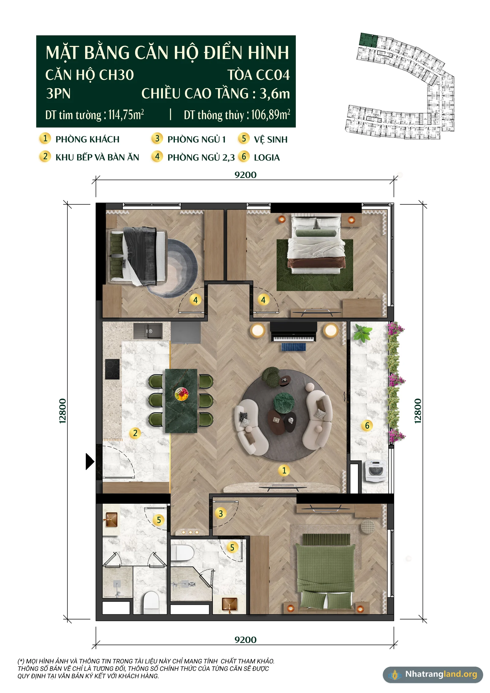 Bản vẽ b&oacute;c m&aacute;i chi tiết căn g&oacute;c 3 ph&ograve;ng ngủ diện t&iacute;ch th&ocirc;ng thủy 106,89 m&sup2; tim tường 114,30 m&sup2; tại t&ograve;a The Charm CC04 Charmora City