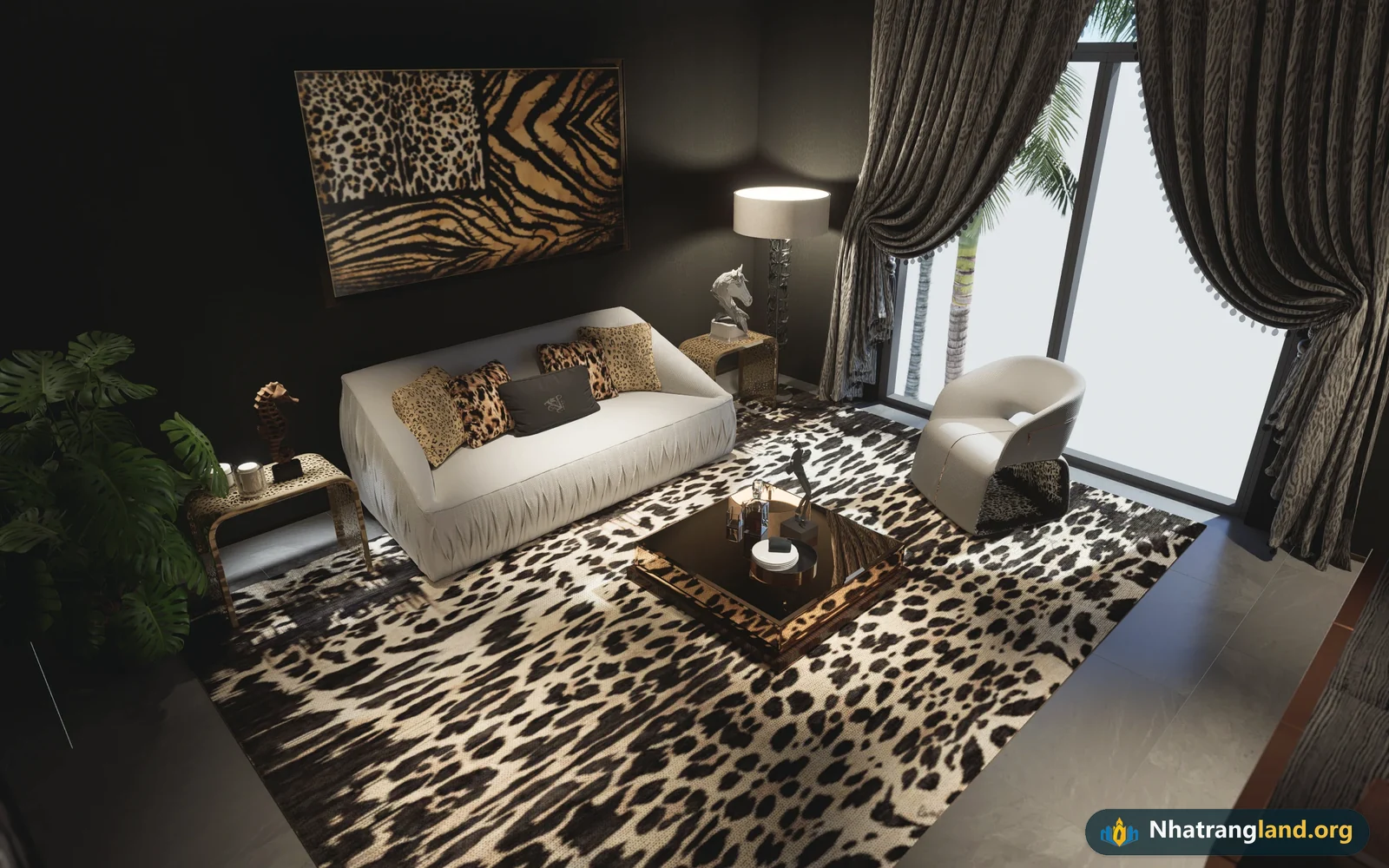 Kh&ocirc;ng gian nội thất độc bản Roberto Cavalli Home Interiors tại si&ecirc;u dinh thự The Coral Gran Meli&aacute; Nha Trang do EuroStyle ho&agrave;n thiện