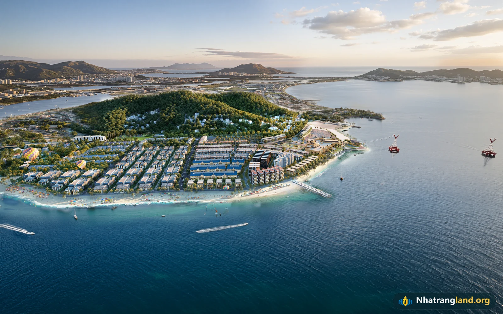 Phối cảnh tổng thể dự &aacute;n khu đ&ocirc; thị vịnh biển Vinhomes Pearl Bay Nha Trang rộng 33,8 ha tại số 9 đường Trần Ph&uacute;