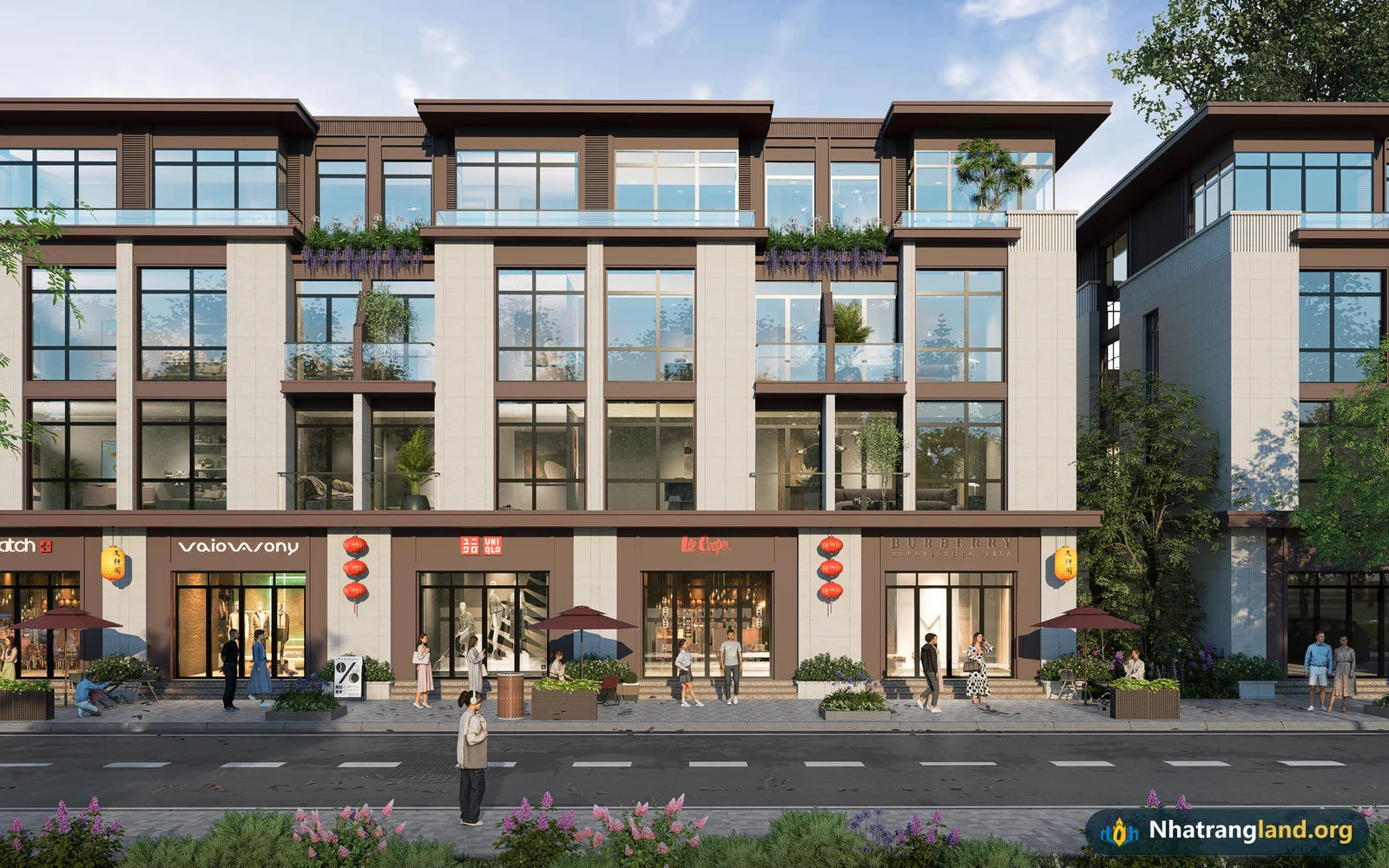 Phối cảnh tuyến phố thương mại giao thoa Á Đông Little Shanghai tại phân khu Lam Ngọc Vinhomes Pearl Bay