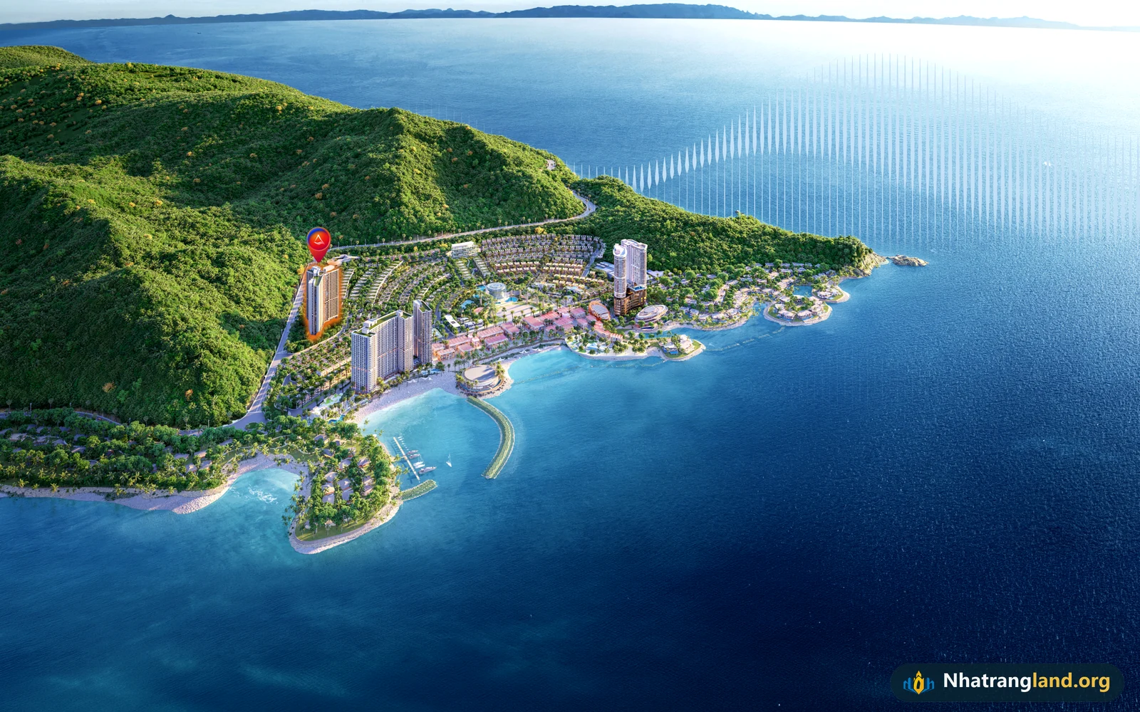 Tọa độ mũi vịnh Bãi Tiên độc tôn giúp hơn 90 phần trăm căn hộ tòa Alora Nha Trang sở hữu tầm nhìn hướng biển