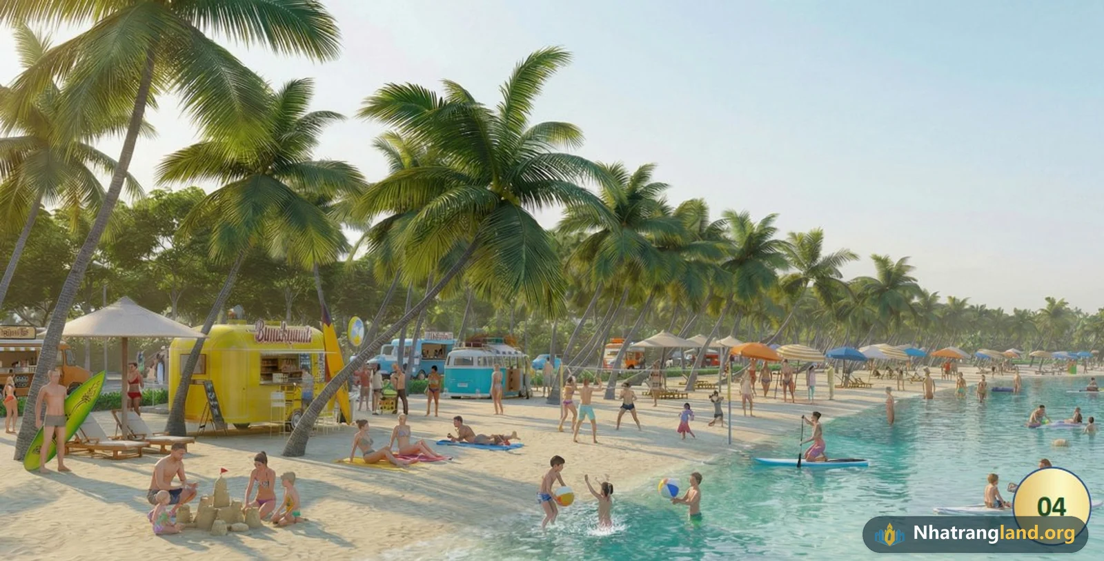 Bãi tắm cát trắng riêng dài hơn 1,1 km ôm trọn mặt biển dự án Vinhomes Pearl Bay Nha Trang số 9 Trần Phú