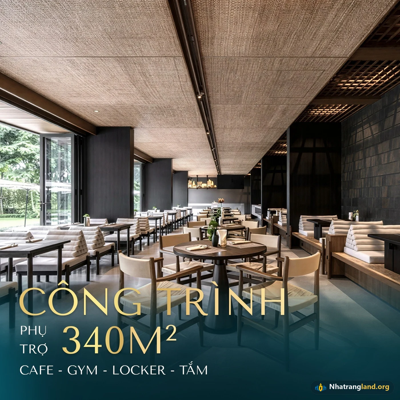 Công trình phụ trợ Clubhouse rộng 340 m2 tích hợp Cafe phòng Gym tủ Locker và khu tắm tráng tại Vinhomes Pearl Bay