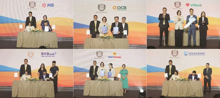 Lễ ký kết hợp tác giữa Chủ đầu tư KN Cam Ranh và 6 ngân hàng MB Bank OCB VPBank BVBank VietBank OceanBank hỗ trợ khách mua nhà CaraWorld