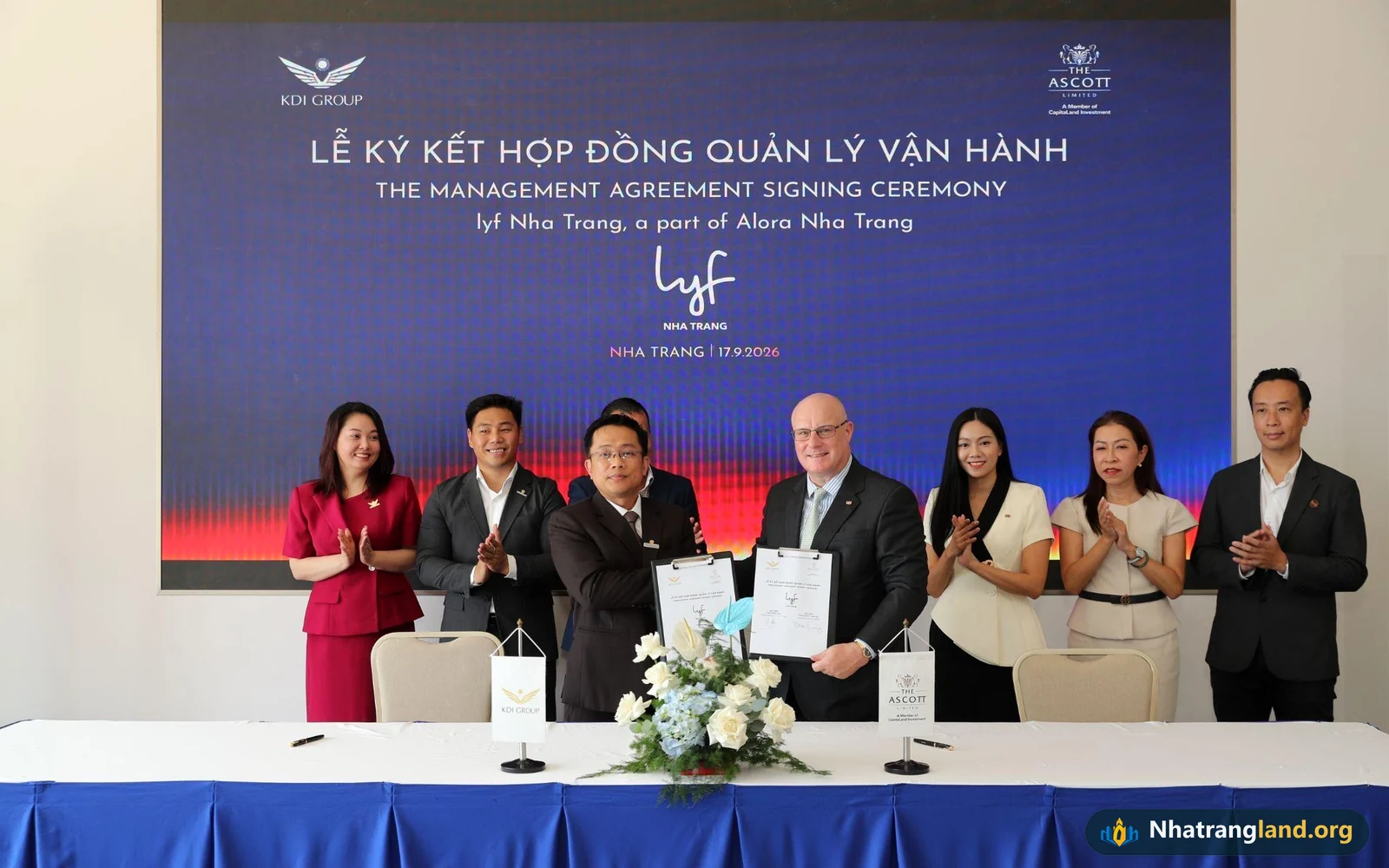 Lễ k&yacute; kết hợp t&aacute;c giữa KDI Group v&agrave; The Ascott Limited đưa chuẩn vận h&agrave;nh quốc tế lyf v&agrave; Somerset đến Libera Nha Trang