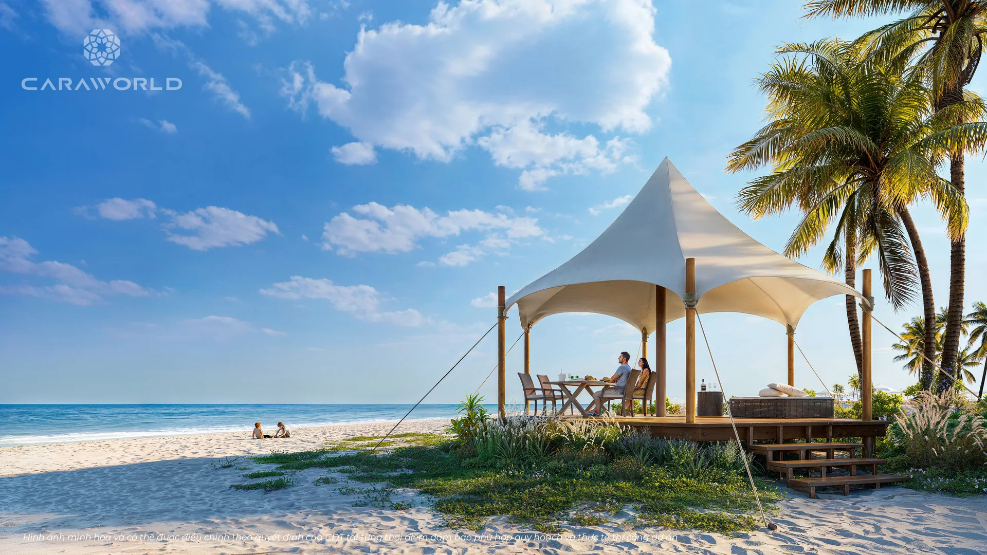 Kh&ocirc;ng gian lều cắm trại nghỉ dưỡng Glamping cao cấp ngay b&ecirc;n bờ biển CaraBeach