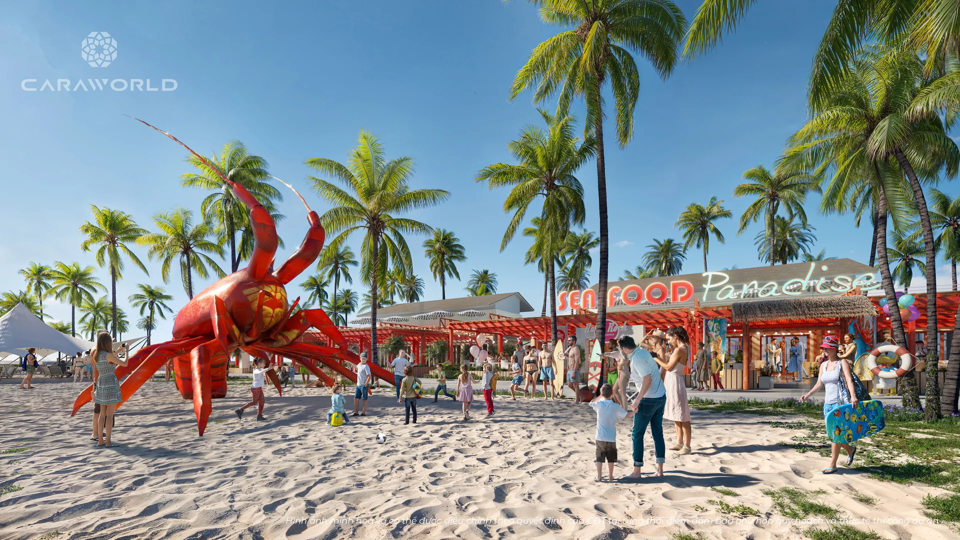 Phối cảnh biểu tượng cổng T&ocirc;m H&ugrave;m khổng lồ tại Thi&ecirc;n đường Hải sản Seafood Paradise (#09) CaraWorld