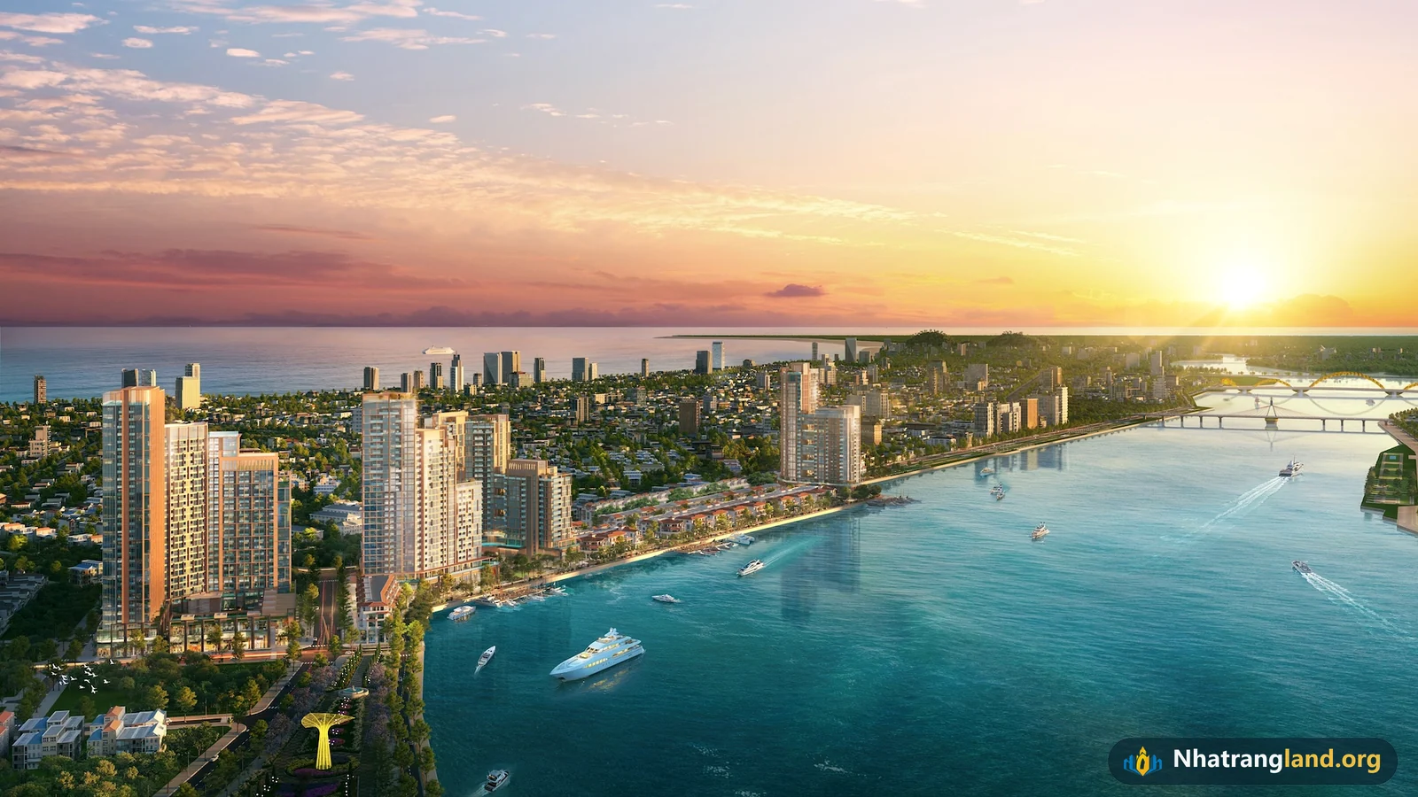Tổ hợp tháp căn hộ và biệt thự ven sông Sun Symphony Residence bên bờ sông Hàn Đà Nẵng của Sun Property